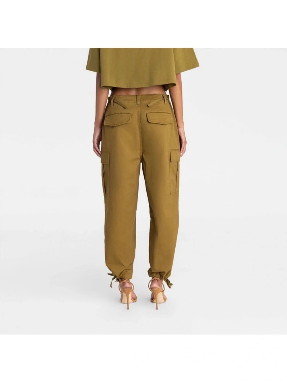 Flash Sale 🚨 KBB by Kahlana Asymmetrical Utility Cargo Jogger Pants in Olive - Picture 2 of 3